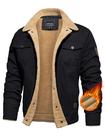 Jaqueta masculina CRYSULLY, casual, quente, à prova de vento, preta L