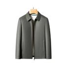 Jaqueta Masculina De Couro De Cabra Tamanho Grande Com Lapela, Moda Casual Primavera Outono