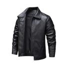 Jaqueta Masculina De Couro PU Preta Estilo Motociclista Vintage Casual Corta-Vento Moda Outono Jaqueta Masculina De Couro PU Preta Estilo Motociclista Vintage Casual Corta-Vento Moda Outono