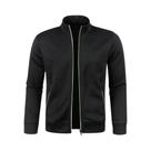 Jaqueta Masculina De Inverno Com Zíper Longo, Bloco De Cores, Pelúcia, Ajuste Slim, Casual E