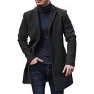 Jaqueta Masculina De Lã Cor Sólida Estilo Streetwear Casual Com Lapela De Botão Único Para Primavera