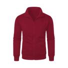 Jaqueta Masculina De Outono Com Zíper, Manga Longa, Quente, Cor Sólida, Casual, Para Atividades Ao