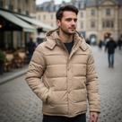 Jaqueta Masculina Grossa Peluciada Microfibra Nylon Capuz Removível Inverno Frio Intenso