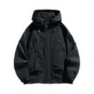 Jaqueta Masculina Impermeável Com Capuz, Corta-Vento, Zíper, Cargo, Preta, Bomber, Para Camping E
