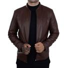 Jaqueta Masculina Jack Slim Couro Marrom - 00410