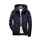 Jaqueta Masculina Juvenil Com Capuz E Zíper, Moda Casual Fina De Cor Sólida Estilo Coreano Para