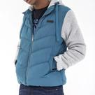 Jaqueta Masculina Puffer Com Capuz e Manga Moletom Rock e Soda