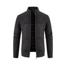 Jaqueta Masculina Slim Fit Com Zíper, Quente E Grossa Para Outono/Inverno, Gola Alta, Suéter Liso