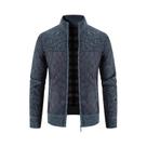 Jaqueta Masculina Slim Fit Com Zíper, Quente E Grossa Para Outono/Inverno, Gola Alta, Suéter Liso