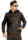 jaqueta Masculina Slim - Forrada - Capuz Removível preta - M