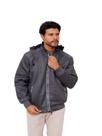 Jaqueta Neoprene Masculina Forrada com Capuz Chumbo