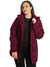 Jaqueta Parka Casaco Anistia Feminina Sarja Forro De Pelos Capuz Destacavel Com Bolsos Grossa Inverno Ajuste Lateral