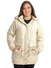 Jaqueta Parka Casaco Anistia Feminina Sarja Forro De Pelos Capuz Destacavel Com Bolsos Grossa Inverno Ajuste Lateral
