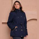 Jaqueta Parka com Capuz e Ajuste na Cintura Inverno Leve Jaqueta Parka com Capuz e Ajuste na Cintura Inverno Leve
