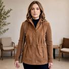 Jaqueta Parka Feminina Casaco Manga Combinada Tricô Blusa De Frio Luxo Inverno Peluciada