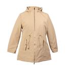 Jaqueta Parka Feminina Citty Lady Bege Médio Plus Size