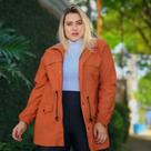 Jaqueta Parka Feminina Com Bolsos Modelo Grande Plus Size Jaqueta Parka Feminina Com Bolsos Modelo Grande Plus Size