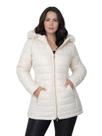 Jaqueta ParKa Feminina Dupla Face Nylon Peluciada Off White
