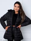 Jaqueta ParKa Feminina Dupla Face Nylon/Peluciada Preto