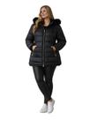 Jaqueta ParKa Feminina Plus Size Dupla Face Nylon/Peluciada Cor:PretoTamanho:G1