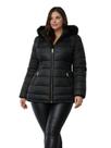 Jaqueta ParKa Feminina Plus Size Dupla Face Nylon/Peluciada Preto