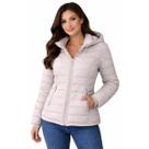 Jaqueta Parka Feminina Puffer Com Capuz Inverno Nylon Cor:BegeTamanho:G Jaqueta Parka Feminina Puffer Com Capuz Inverno Nylon Cor:BegeTamanho:G