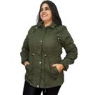 Jaqueta Parka Plus Size Feminina Casaco Capuz Pelinho Frio