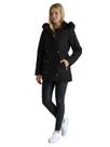 Jaqueta ParKa Sarja Peluciada com Capuz - Preto