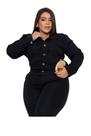Jaqueta Plus Size Feminina Preta, Algodão com Elastano, do numero 44 ao 54.