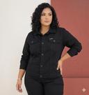 Jaqueta Plus Size Feminina Preta Jeans Lycra Grande Premium cor:Pretotamanho:M