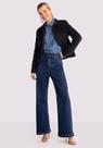 Jaqueta Preta Jeans Forro Pelo Carneirinho Lunender 20869