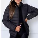 Jaqueta Puffer Bobojaco Feminina Casaco Corta Vento Acolchoada Impermeável Bolsos Capuz Removível