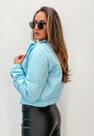 Jaqueta Puffer Bobojaco Feminina Curta Forrada Azul Claro