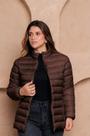 Jaqueta Puffer com Zíper e Bolsos Frontal Bobojaco Feminino COR:MARROMTAMANHO:M