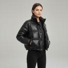 Jaqueta Puffer Couro Feminina Bobojaco Curto