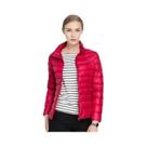 Jaqueta Puffer Curta Feminina Com Gola Alta, Leve, Resistente À Água, Compactável, Parka Casual
