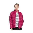 Jaqueta Puffer Curta Feminina Com Gola Alta, Leve, Resistente À Água, Compactável, Parka Casual