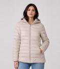 Jaqueta Puffer Feminina Com Capuz Sea Surf Bege