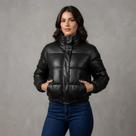 Jaqueta Puffer Feminina Courinho Forrada com Pelinhos
