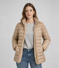 Jaqueta Puffer Feminina Peluciada Sea Surf Bege