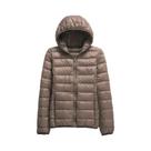 Jaqueta Puffer Feminina plus Size Com Capuz, Leve E Quente, Casaco Curto De Plumas De Pato Branco Jaqueta Puffer Feminina plus Size Com Capuz, Leve E Quente, Casaco Curto De Plumas De Pato Branco