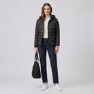 Jaqueta Puffer Feminina Preta Com Capuz