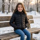 Jaqueta Puffer Infantil Juvenil Casaco Menina com Touca