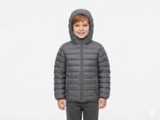 Jaqueta Puffer Infantil Juvenil Casaco Menino com Touca COR:CINZATAMANHO:4
