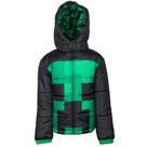 Jaqueta Puffer Infantil Minecraft Creeper com Zíper 5-6 Anos