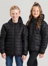 Jaqueta Puffer Inverno Unissex Preto Com Capuz