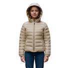 Jaqueta Puffer Juvenil Feminina Bobojaco Casaco Capuz Frio COR:MARROM CLAROTAMANHO:12