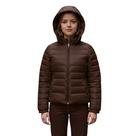Jaqueta Puffer Juvenil Feminina Bobojaco Casaco Capuz Frio Gomos Matelasse COR:MARROM ESCUROTAMANHO:16