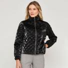 Jaqueta Puffer Matelassê Preto Metalizado Miss Joy 8062 Feminino Cor:PretoTamanho:M Jaqueta Puffer Matelassê Preto Metalizado Miss Joy 8062 Feminino Cor:PretoTamanho:M