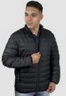 Jaqueta Puffer Nylon Casual Leve Impermeável Masculina Capuz Removível